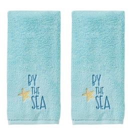 SKL Home Ocean Watercolor Hand Towel, Blue (2-Pack)