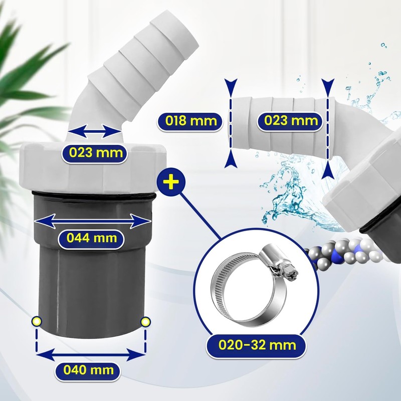 Dishwasher and Washing Machine Drain Adapter with Outlet for Pipe