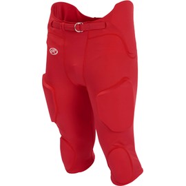 Rawlings Boys' FPL Lightweight Football Pants | Integrated Pads | Practice/Game Use | Youth Sizes | Multiple Colors, Scarlet, Small