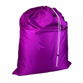 Laundry Bag with Locking Closure Drawstring – Extra Large Heavy Duty 100% Nylon, Large & Foldable Clothes Sack – Lightweight Dirty Laundry Organizer for Travel, Dorm, Gym – L 40" x H 50" (PURPLE)