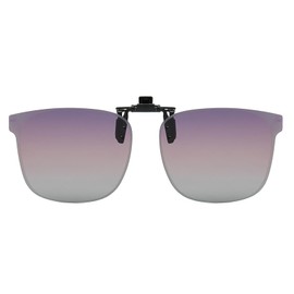 LJCZKA Polarised Sunglasses Clip Men Women Sunglasses with Clip for Glasses Wearers Polarised Clip on Sunglasses UV Protection, Gradient Purple Pink