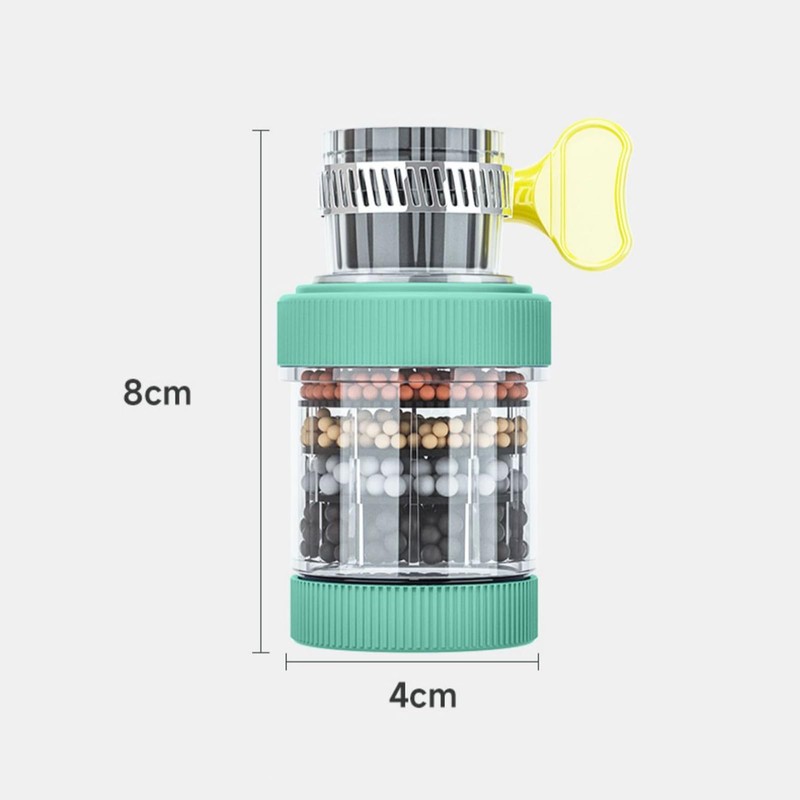 Faucet Water Filter 6 Layer Splash Guard Universal Removable Activated