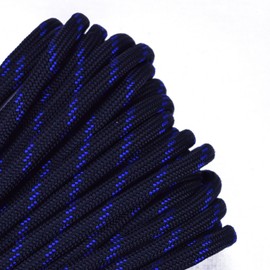 10', 25', 50', 100' Hanks or 250', 1000' Spools of Parachute 550 Cord Type III 7 Strand Paracord - Thin Blue Line - 25 Feet