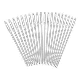 Large Eye Blunt Needles, 20pcs Silver Large Round Eye Blunt Knitter Quilting Needles Yarn Knitting Needles Blunt Needles for Sewing Embroidery, 52mm in Length