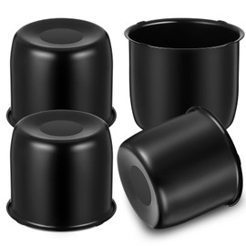 Tallew 4 Pack 4.25 Inch Push Through Trailer Wheel Center Caps, Black Chrome Heavy Duty Wheel Hub Caps for Trailer, Truck, Rv, Utility Vehicle with 4.25" Center Bore Rim