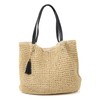 WISHOW Women's Straw Bag, Tote Bag, Shoulder Bag, With Tassels,