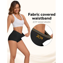 ALLBASE womens Cotton Underwear Ladies High Waisted Full Coverage Stretch Postpartum Panties Pack of 5