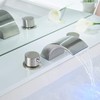 Aquafaucet Brushed Nickel Bathroom Faucet Waterfall for Sink 3 Hole