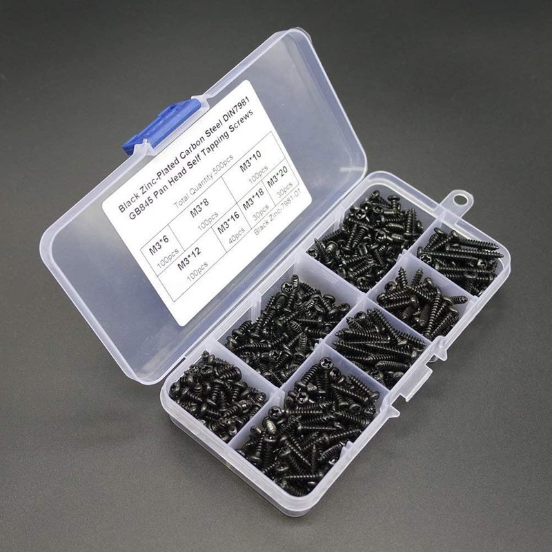 PENGLIN 500 Pcs Self Tapping Screws Set Pan Head M3