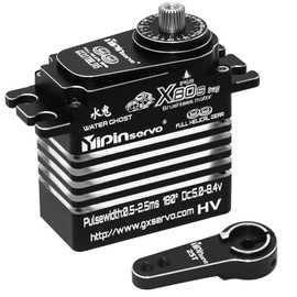 GOUPRC 80kg High Torque 8.4V Metal Oblique Gear High Speed Servo IP68 Waterproof Upgraded All Aluminum Case for 1/8 1/10 1/12 RC Car Crawler Boat Robot (X80S)