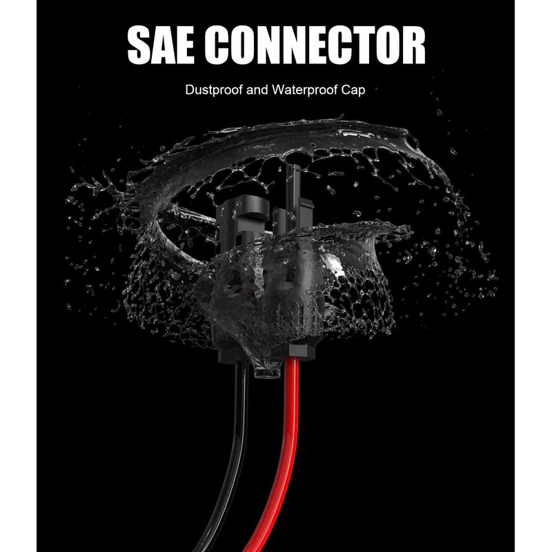 BERLAT Solar Extension Cable - 10AWG, 30cm with 2 SAE