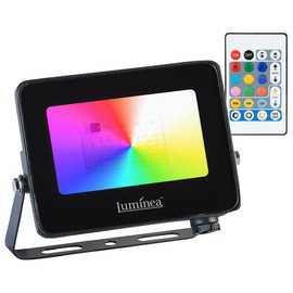 Luminea LED Spotlight RGB: Weatherproof Outdoor Floodlight, RGB CCT LEDs, 15 W, 1250 lm, IP65 (RGB Outdoor Lighting, LED RGB Outdoor Lighting, Work Light)