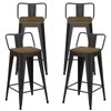 24 Inch Bar Stools Set of 4, Metal Stools for