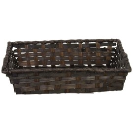 Chidorisangyou Basket, Brown, 12.4 x 9.3 x H3.1 inches (31.5 x 23.5 x 8 cm), Bamboo Basket 25-26DB