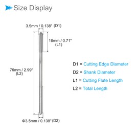 CoCud Machine Milling Cutter Reamer 3.5 mm Diameter D4 Accuracy M35 Cobalt High Speed Steel Straight Flute Milling Tool (Application: for Lathe)