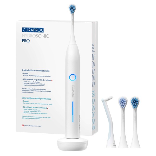 Curaprox Hydrosonic Pro Electric Toothbrush with Charger and Travel Case