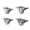 4Pcs Small Caster Wheels 1in Diameter Steel Rubber Rotating Locking