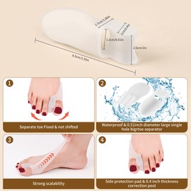 Bunion Cushion Protector and Big Toe Separator FOYOLO 8 Pack of Bunion Corrector with Gel Pads Shield for Relieving Bunion Pain, Realigning Big Toe Joint