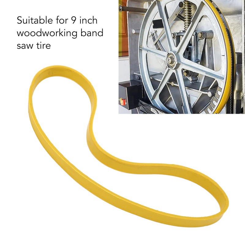 2 Pcs Band Saw Tire Yellow Anti Slip Noise Reduction