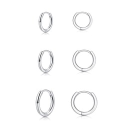 Small Silver Hoop Earrings For Women, Hypoallergenic Earrings Tiny Huggie Hoop Silver Earrings Set Sterling Silver Hoop Earrings For Men 3 Pairs