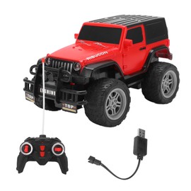 RC Racing Vehicle Rechargeable 1/18 Scale 4CH Remote Control Off Road Car Toy with LED Lights for Boys and Girls