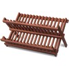VERTORGAN Teak Dish Drying Rack,Folding Collapsible Drainer Plate Organizer Holder
