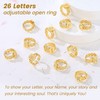 GOLDCHIC JEWELRY Letter Ring Copper Women's Open Adjustable Stackable Ring