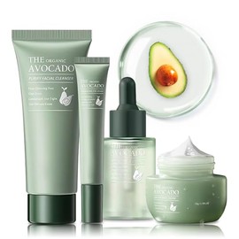 Set Cuidado Facial Aguacate Kit Regalo Piel Hidratante Mujer Limpiador Sérum Crema Ojos Viaje
