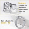 KeyStyle Initial R Thumb Ring, Silver Statement Rings for Women,