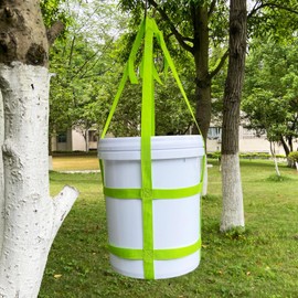 Bucket Sling, Bucket Sling for 5 Gallon Bucket Green, 5 Gallon Industrial Bucket, Handling Sling-Extended Length Type(33.6inch X 18.3inch)