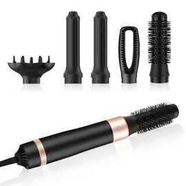 Bwaliffury Warmluftbürste Set,Airstyler Set 1000W, Multifunktionaler Hairstyler mit 5 Ersatz,Haarstyler Professioneller,Airflow Lockenstab,Haartrockner, Föhnbürste für Glätten,Trocknen,Volumen, Locken