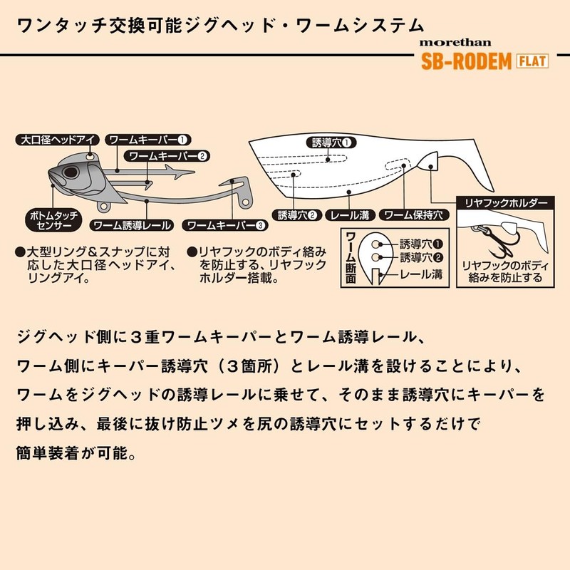 DAIWA SB-Rodem Flat for Seabass Jig Head + Worm 1.1