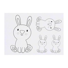 Azeeda 4 x 'Nettes Häschen' Temporäre Tattoos - Wasserfest, Hautfreundlich & Ungiftig · Transfers in Verschiedenen Größen (TO00084804)
