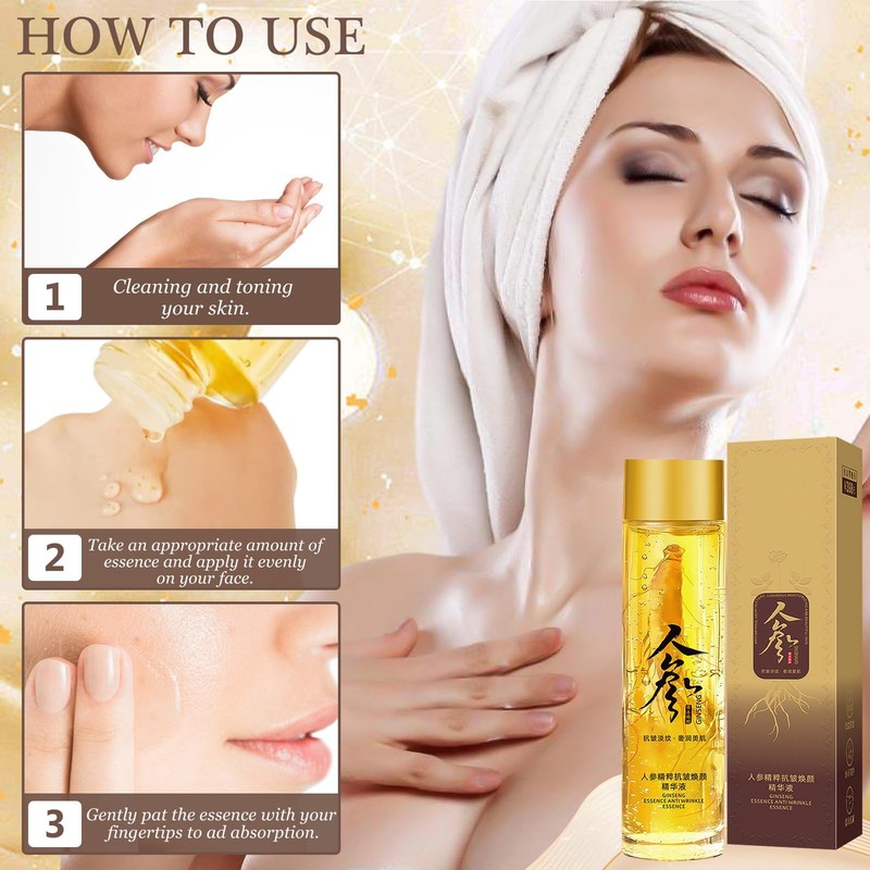 Ginseng Anti Wrinkle Serum, Pack of 2 Ginseng Polypeptide Anti-Ageing