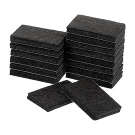 uxcell Furniture Pads, 16Pcs 1.4"x0.9" - Rectangle Self Adhesive Felt Furniture Pads, Hardwood Floor Protectors for Furniture Feet Chairs Legs (Black)