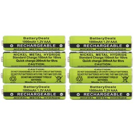 BatteryDealz 1.2V NiMH AAA Rechargeable Batteries Compatible with Panasonic Cordless Telephones (8-Pack)