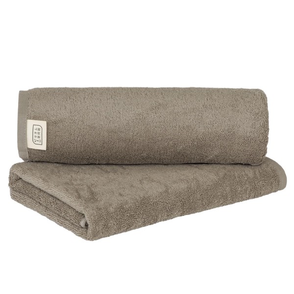 Towel Laboratories [Speed Dry 3D] #009 Bath Towels, Warm Gray, Set of 2, Jointly Planned by Toray Co., Ltd., Water Absorbent, Quick Drying, Durable, Wash-Resistant, Fluff Free, Energy Saving, Sustainable, 5 Colors Available
