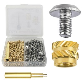 200Pcs Threaded Inserts Bolt Set 100pcs M3x4x5 Heat Set Insert Brass Nut with 100pcs Bolt for 3D Printed Plastic Parts