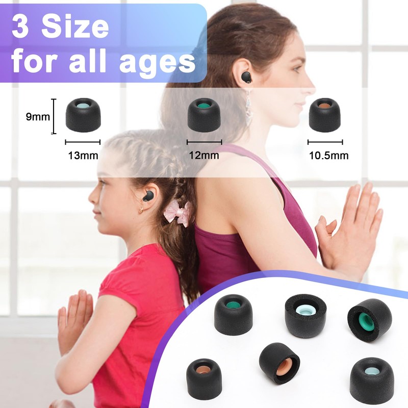 Memory Foam Eartips Ear Buds for Sony WF-1000XM4, Ear Tips