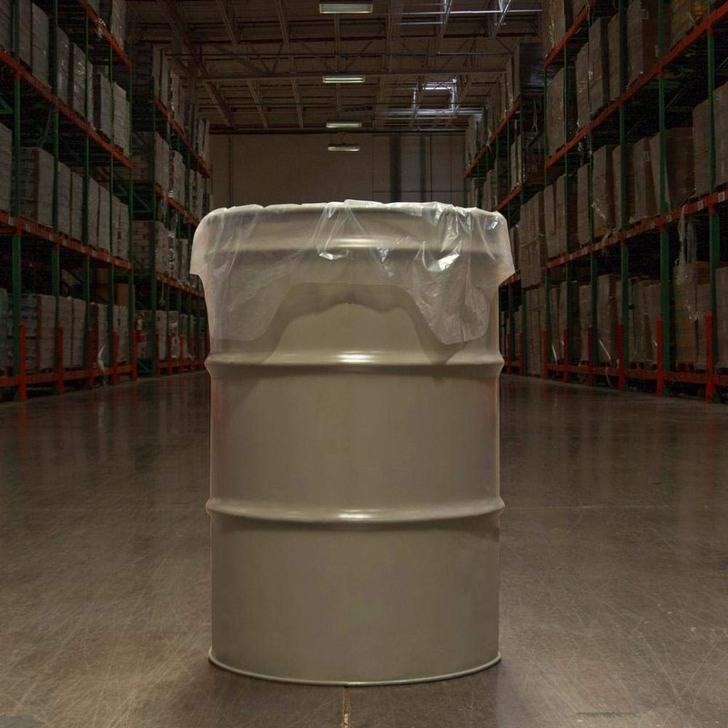 HDX 55 Gallon Clear Heavy-Duty Flap Tie Drum Liner Trash