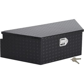 39 Inch Trailer Tongue Tool Box, Waterproof Under Truck Tool Box for Pick Up Truck Bed, Heavy Duty Aluminum Storage Box Truck Bed Tool Boxes with Lock & Keys,Black