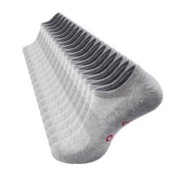 Kinsew No Show Socks Non Slip 9 Pack Foot Massage Acupressure Pointer Low Cut Fashion Liner US 11-12 W Grey