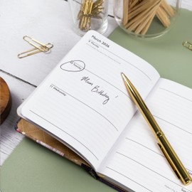 Claire Coxon Art Deco 2026 A6 Weekly Diary | Compact Hardback Organiser with Elastic Closure | Stylish Week-to-View Planner