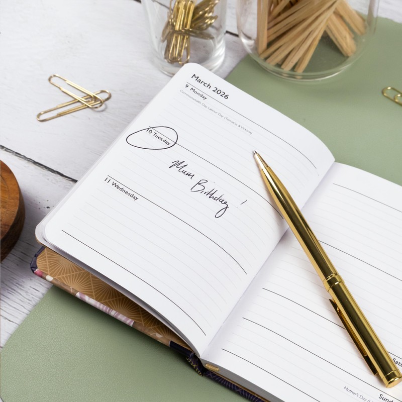 Claire Coxon Art Deco 2026 A6 Weekly Diary | Compact