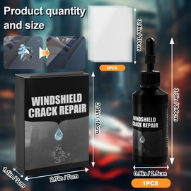 Enigmapn 3-Teiliges Sets Car Windshield Crack Repair Fluid, Windschutzscheibe Reparaturset, Steinschlag Reparaturset Windschutzscheibe, zur Rissen, 20 ml Reparaturlösung