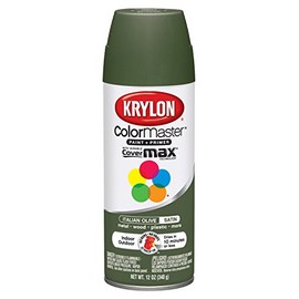 Krylon K05352207 ColorMaster Paint + Primer, Satin, Italian Olive, 12 oz.