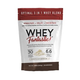 Fantastic Nutrition 3-in-1 Whey Protein Powder Unflavored 2.2lb – 30g of Grass-Fed Protein from Whey Hydrolysate, Isolate and Concentrate per Serving – Non-GMO, Soy-Free, Sugar-Free – 28 Servings