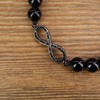 COAI Stone Beaded Bracelet, Black Tourmaline Bracelet Infinity Bracelet for