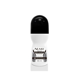 Nuvel Desodorante Para Hombre Anti manchas Protección Invisible en Roll On 65 ml, Antitraspirante 24 horas, anti irritación, mal olor y residuos.