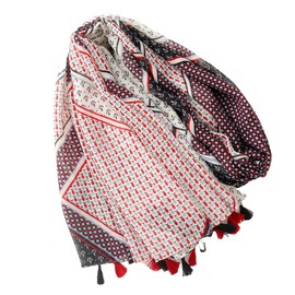 FAIRYGATE Women's Fashion Scarves & Scarves for Girls Printed Elegant Long All Year Round Tassel Scarf, D69008